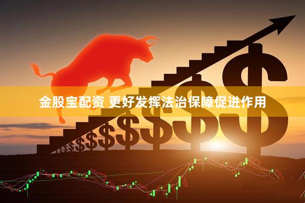 金股宝配资 更好发挥法治保障促进作用