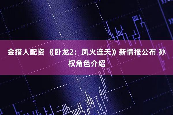 金猎人配资 《卧龙2：凤火连天》新情报公布 孙权角色介绍